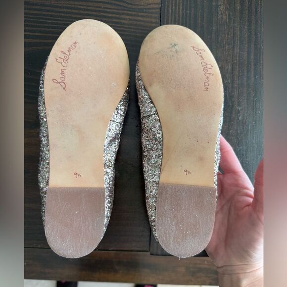 Sam Edelman Women’s Silver & Pink Multi Glitter Felicia Slip On Flat Shoes - Picture 7 of 8